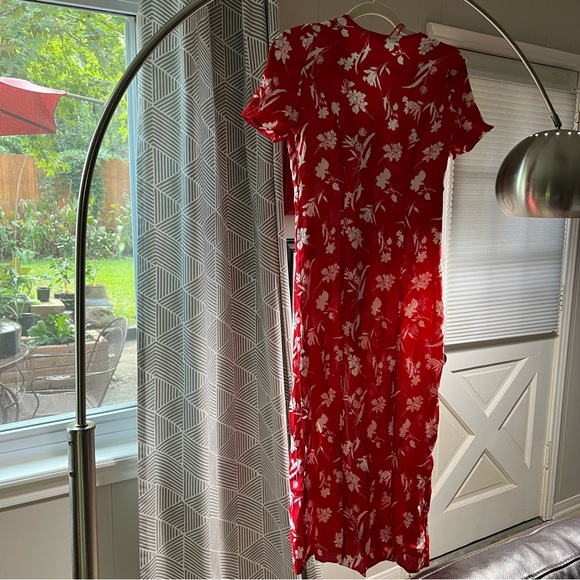 Zara Tropical Floral Print Dress with Slit - XS - Picture 2 of 6